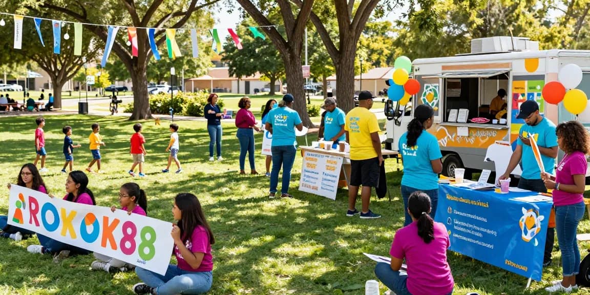 ROKOK88 community event promoting activism with diverse participants engaging in discussions.