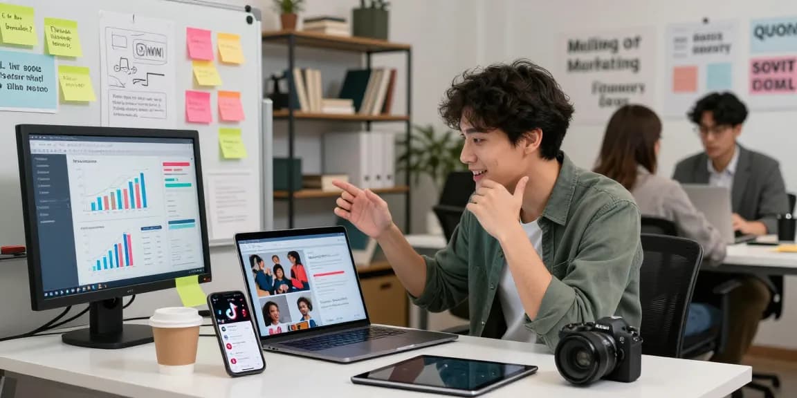 Buy TikTok views to boost engagement and visibility in dynamic marketing office.