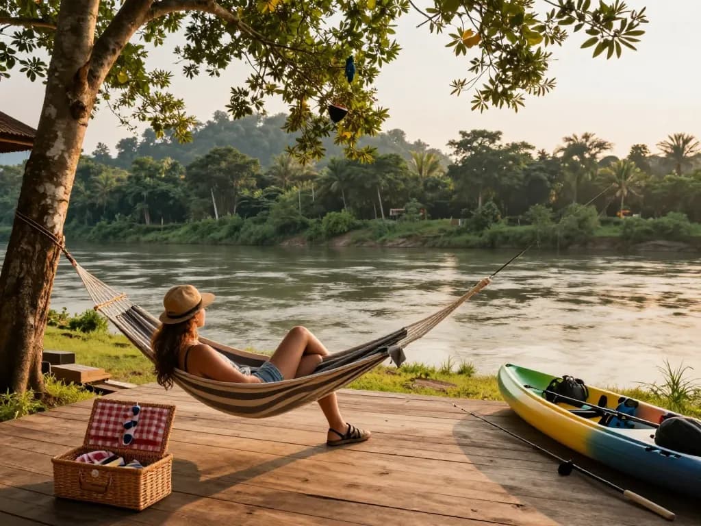 Dandeli resorts packages with serene riverside views, cozy accommodations, and adventure gear in a tranquil natural setting.