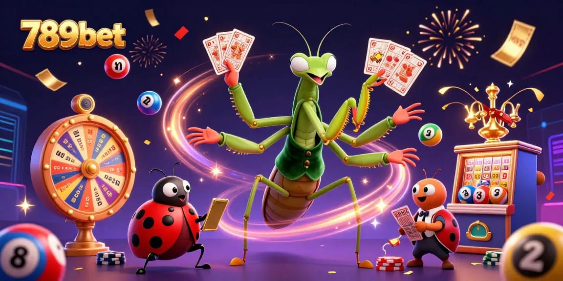 Engage in thrilling casinos with the vibrant 789bet illustration featuring a card sharp, pit boss, and dynamic gambling elements.