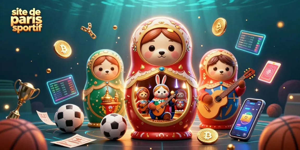 Découvrez le site de paris sportif avec des ours Matryoshka et des éléments de paris autour