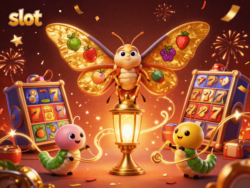 Taruhan slot dengan jackpot mengagumkan dan simbol keberuntungan dalam suasana kasino yang meriah.