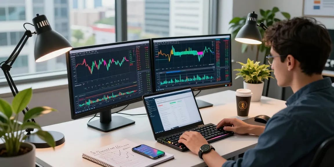 Cricbet cryptocurrency trading workspace with live market analysis, digital wallets, and strategy notes.