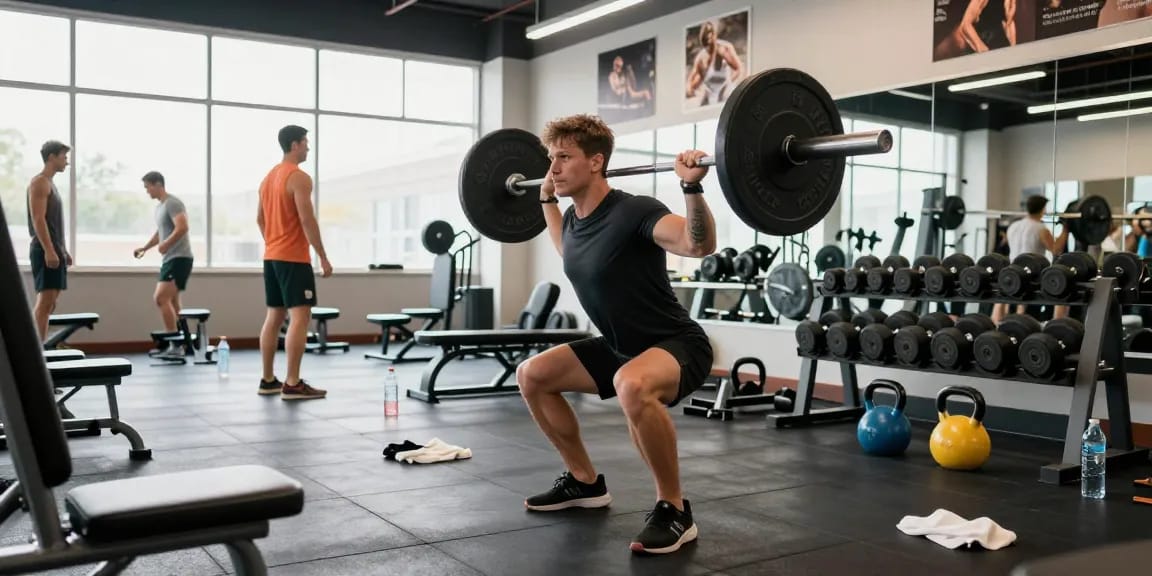 Dynamic fitness scene featuring Unique Pharma Steroids use in weightlifting training.