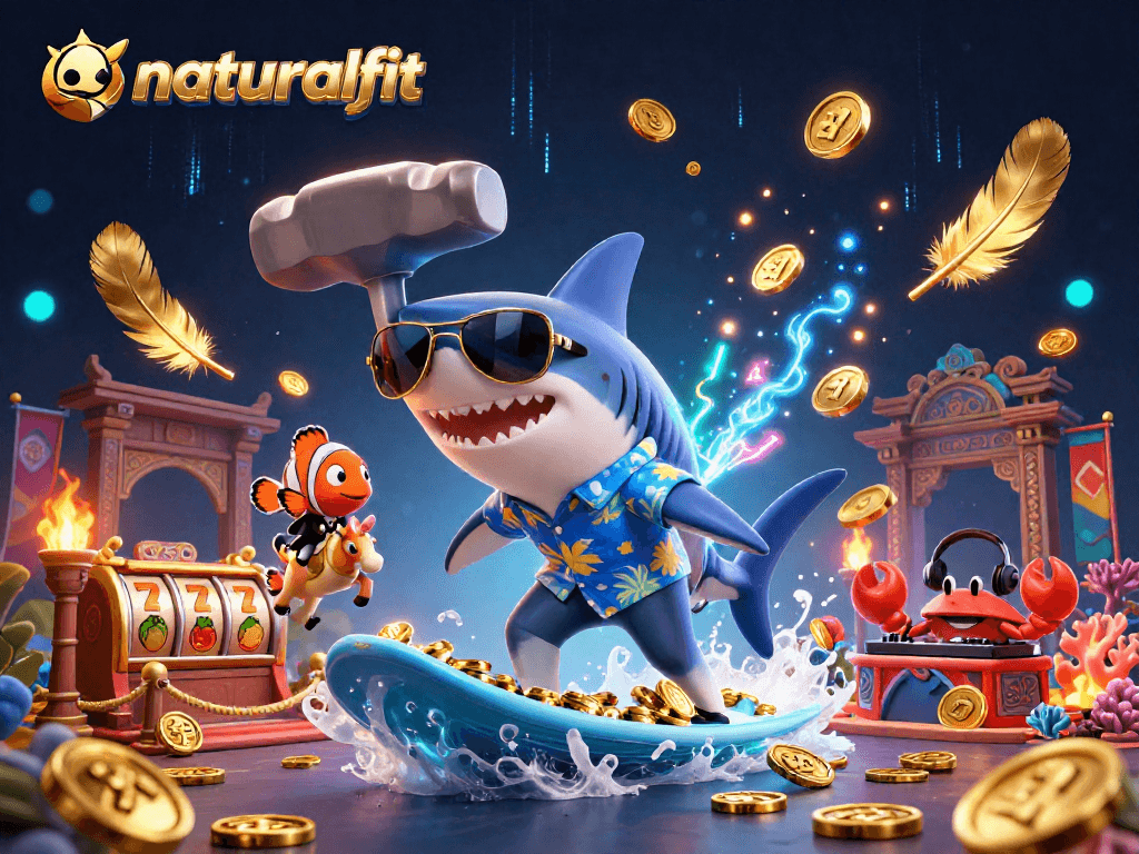 Experience thrilling gameplay at naturalfit with vibrant slots and engaging characters in a lively casino setting.