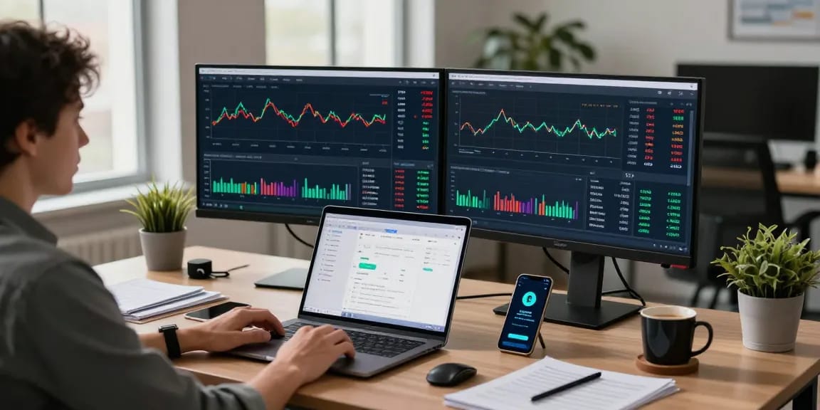 Best cloud mining platform 2026 shown in a modern trading workspace with cryptocurrency data, Bitcoin pricing, and professional tools.