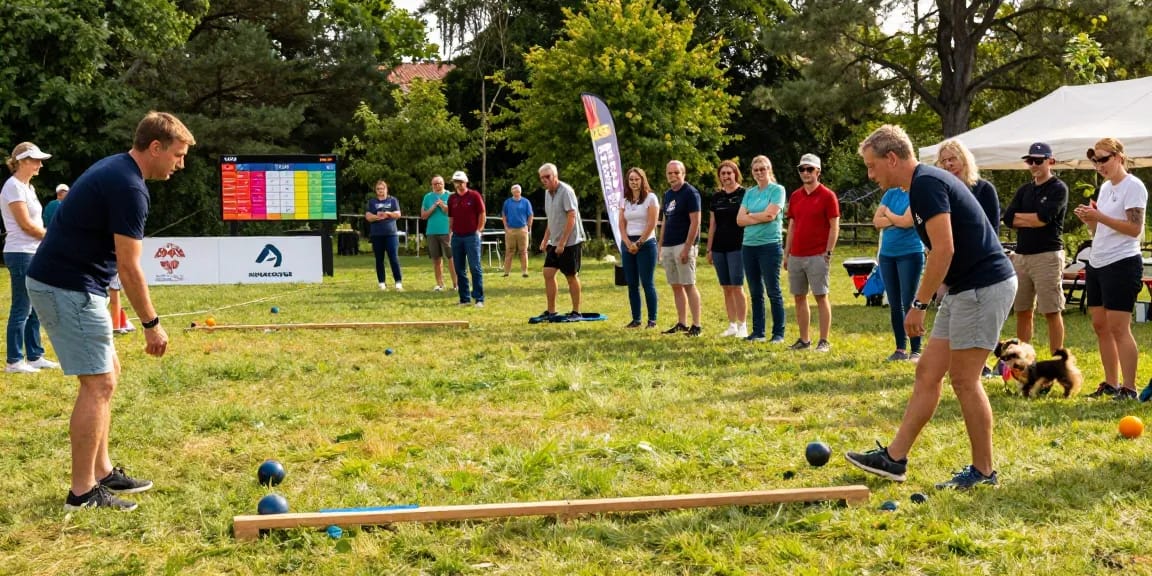 Aktivitas bermain petanque di fopikotapalu.org dengan pemain beragam usia.