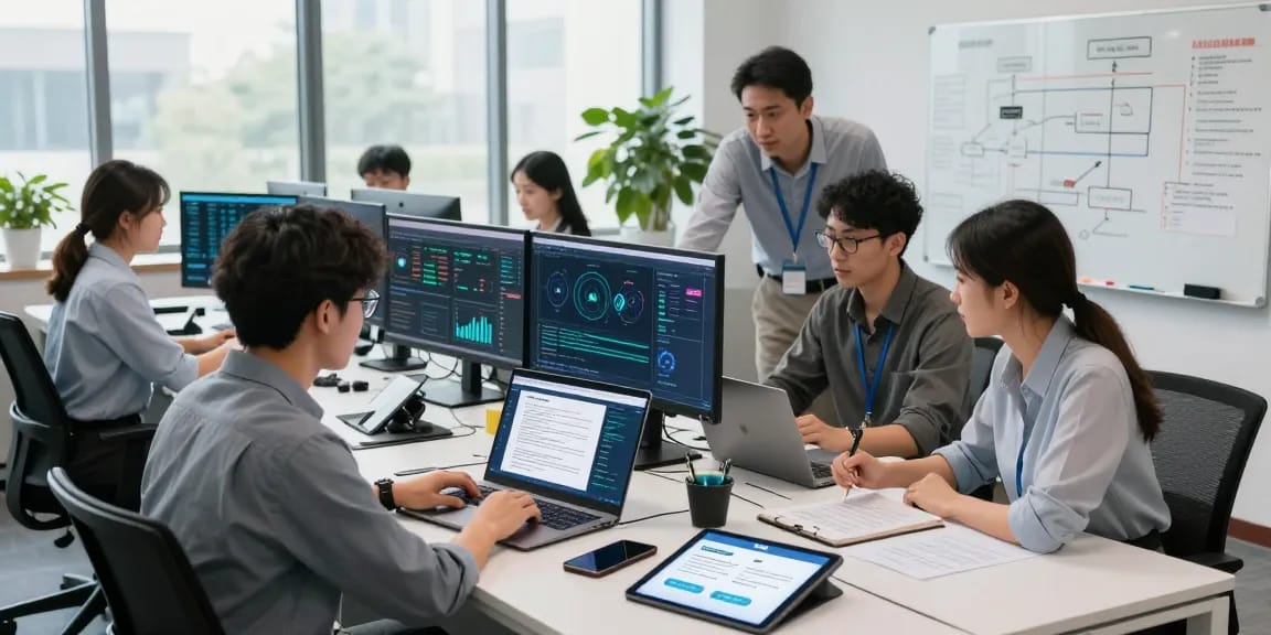 Detect PDF fraud with advanced AI tools used by professionals in a modern office.