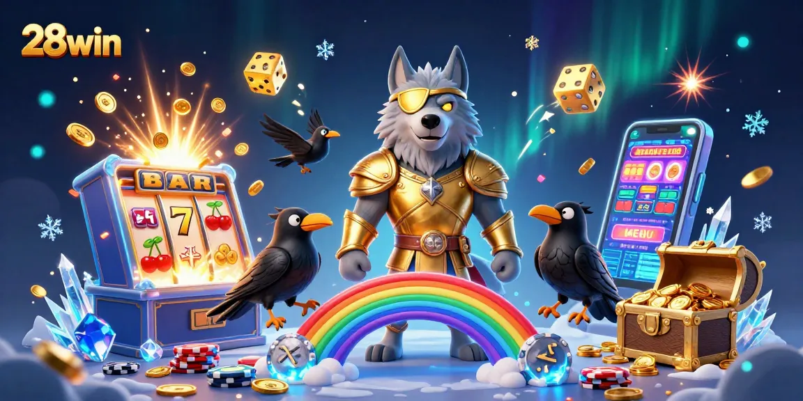 28win thrills gamblers with a dynamic scene of slot jackpots and Norse mythological characters!