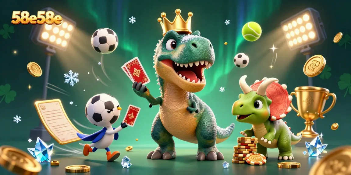 Join the action at 58e58e with vibrant casino excitement and friendly dinosaur characters.