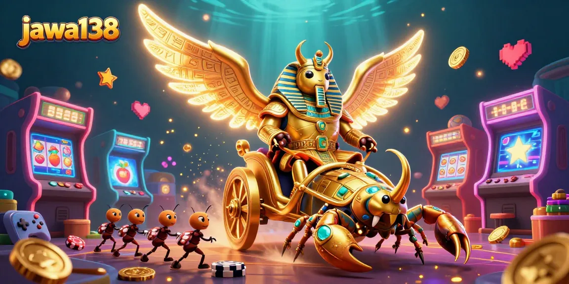 Experience thrilling gaming action at jawa138 with colorful slot machines and a majestic pharaoh.