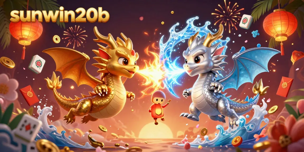 Experience the excitement of sunwin20b with a vibrant 3D casino illustration, featuring dynamic dragon action.