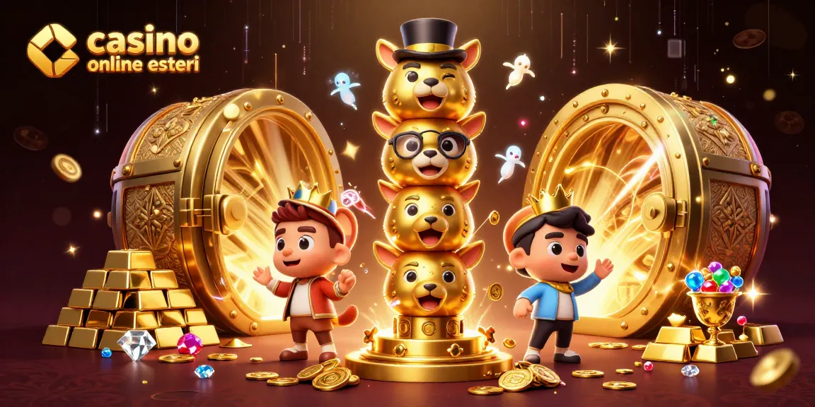 Giocare nei casino online esteri con una scenografia ricca di tesori e personaggi in movimento.