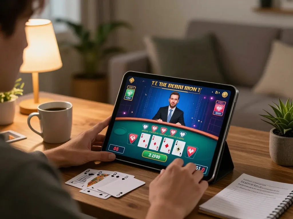 Trải nghiệm gameplay đầy hồi hộp tại Luckywin với blackjack nhà cái trực tiếp trên máy tính bảng.