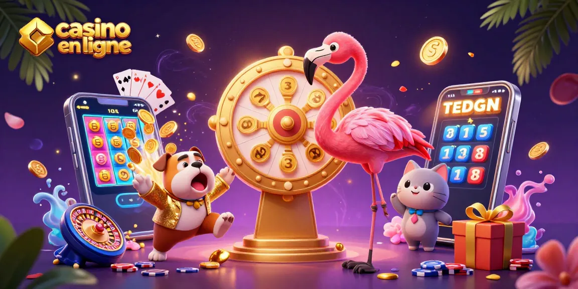 Jouez à vos jeux préférés sur le casino en ligne avec le flamant rose et le bulldog !