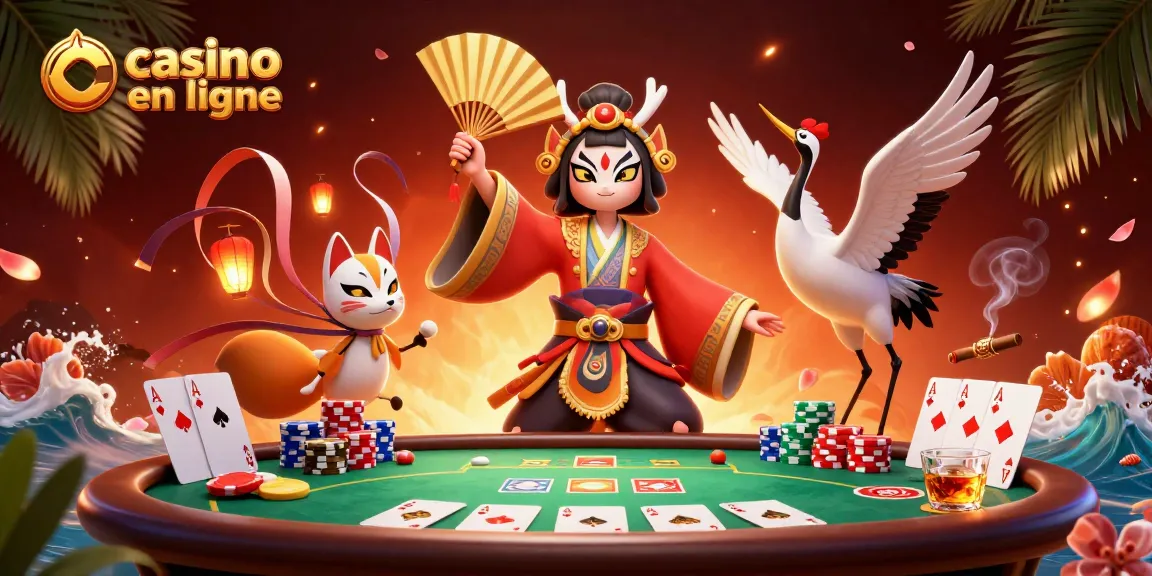 Rejoignez l'aventure avec un guerrier kabuki et une ambiance de casino en ligne captivante.