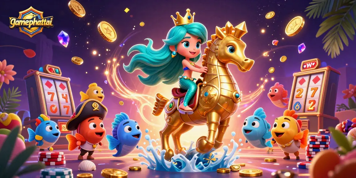 Experience excitement with gamephattai's 3D slots and dynamic casino elements in an enchanting scene.