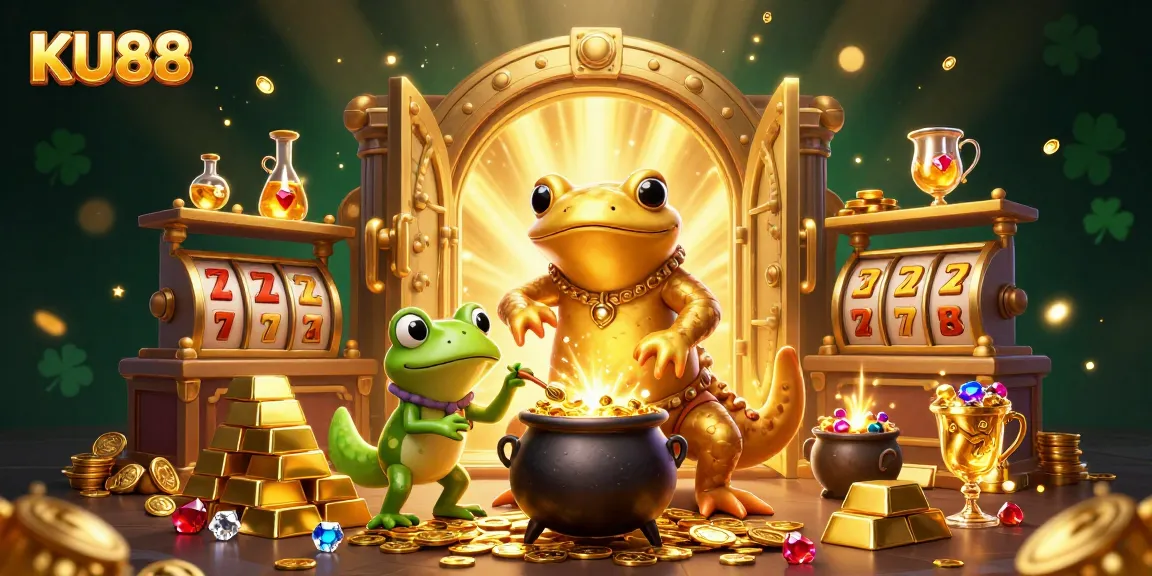 Experience the thrilling KU88 casino adventure with golden treasures and dynamic gaming elements.