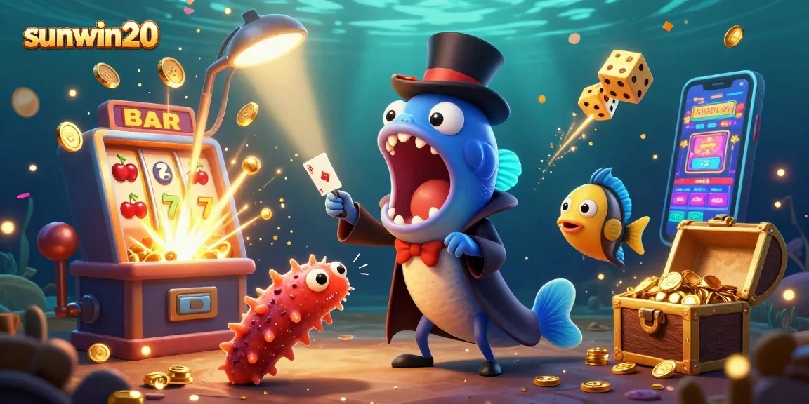 Experience thrilling wins with sunwin20 inside a magical underwater casino scene.