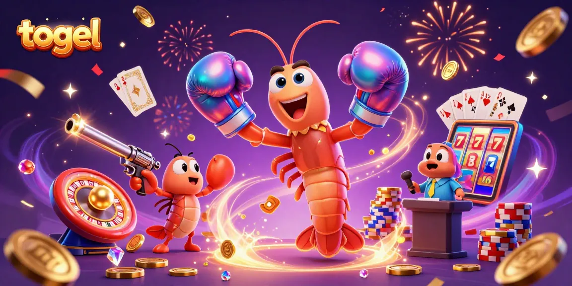 Experience the thrill of togel with animated characters in a vibrant casino scene.