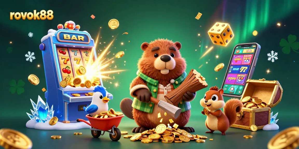 Experience the excitement of rokok88 with a thrilling scene featuring cartoon characters and vibrant gambling elements.