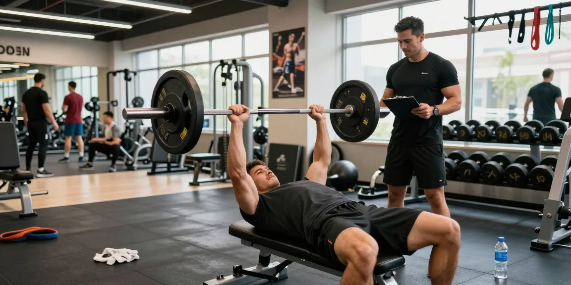 Bodybuilder training in a modern gym at Steroid Shop for enhanced muscle growth and fitness.