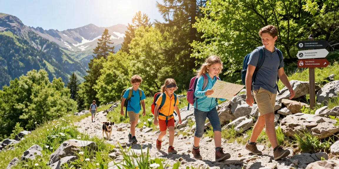 Engaged family exploring nature together on hiking trail showcasing mantra88 adventure spirit.