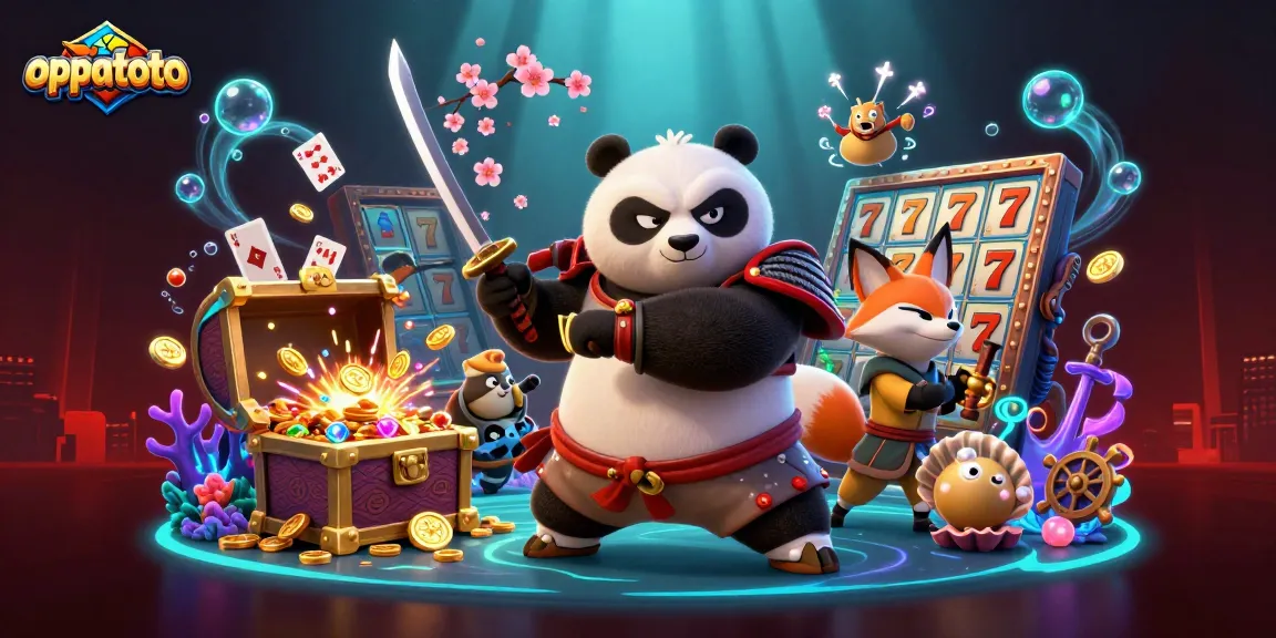 Experience thrilling moments with oppatoto as explosive jackpot elements surround samurai panda and ninja fox