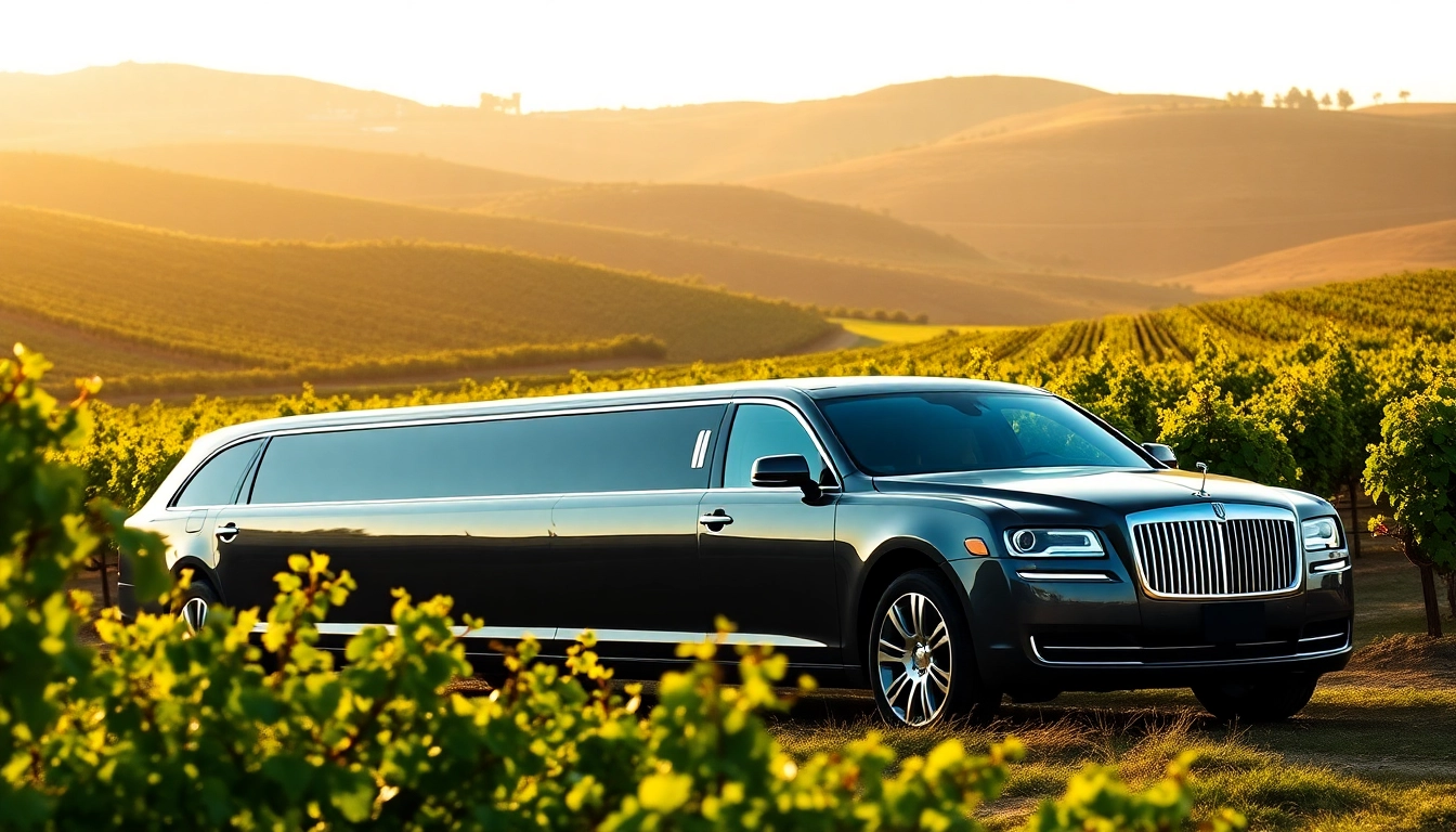 Experience a premium winery limo service in a picturesque vineyard setting.