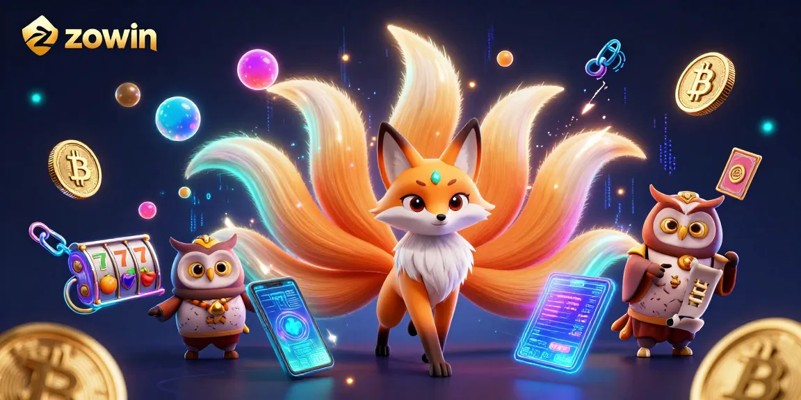 Zowin slots experience featuring vibrant spirits and dynamic crypto elements.