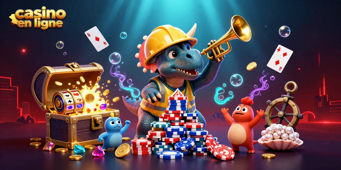 Casino en ligne : gagner avec une illustration de triceratops et de jeux de casino dynamiques.