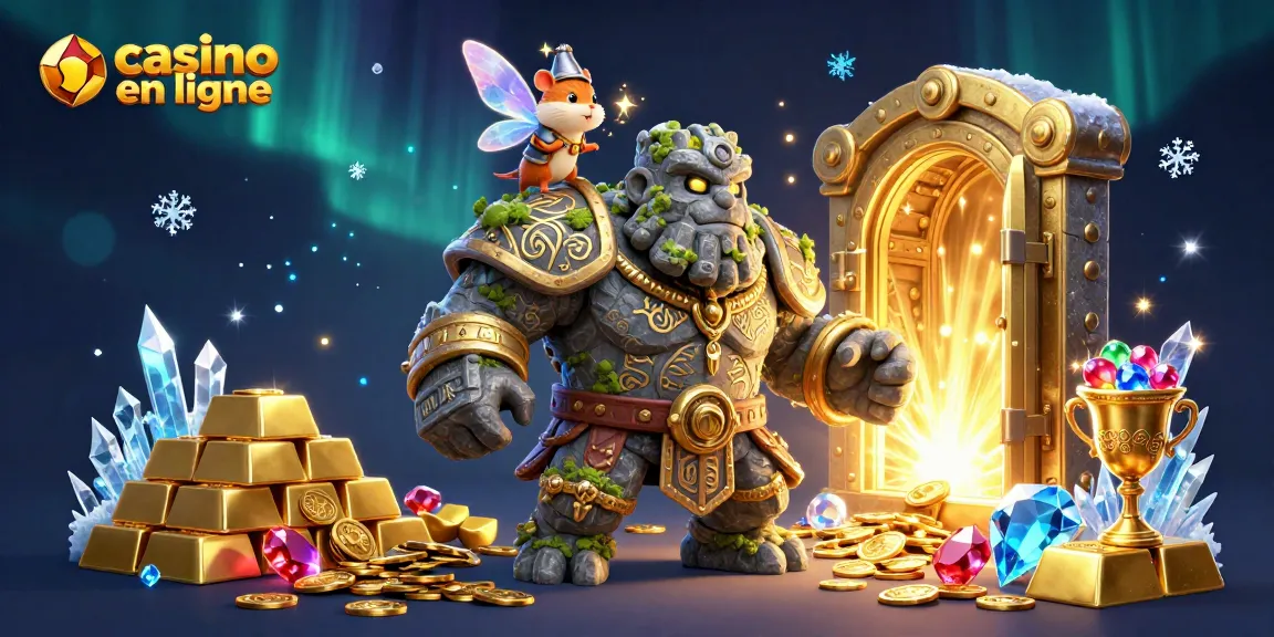 Vivez l'expérience magique de casino en ligne avec un gardien golem et un hamster chevalier.