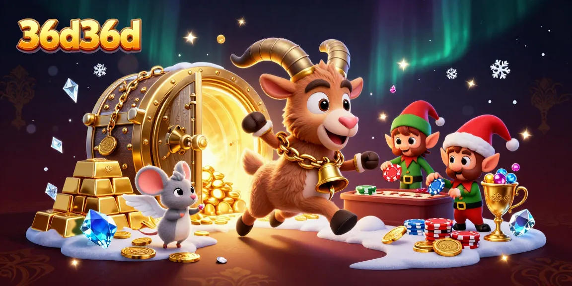 Engage with 36d36d's thrilling holiday casino scene featuring lively Krampus and festive chaos.