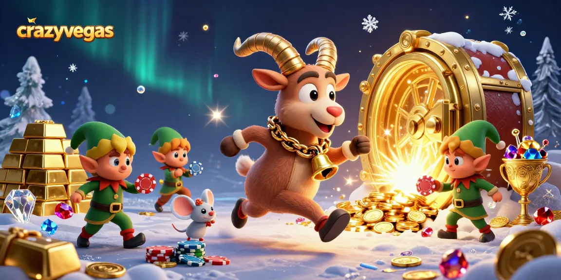 Experience the magic at crazyvegas with festive casino chaos, as characters chase big wins!