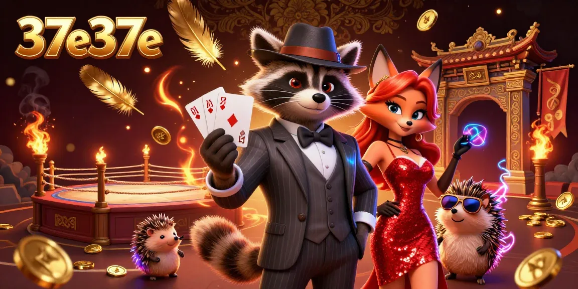 Experience the thrilling action at 37e37e with animated characters in a vibrant casino scene.