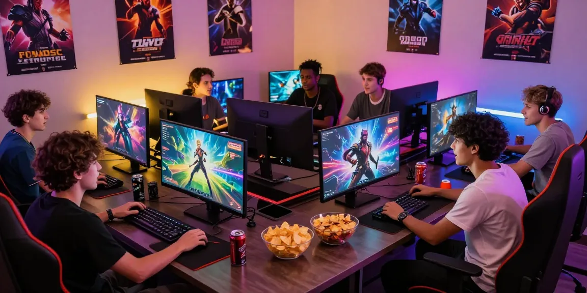 Playbook88 gaming scene with friends in a vibrant environment, showcasing avatars and snacks for a fun experience.