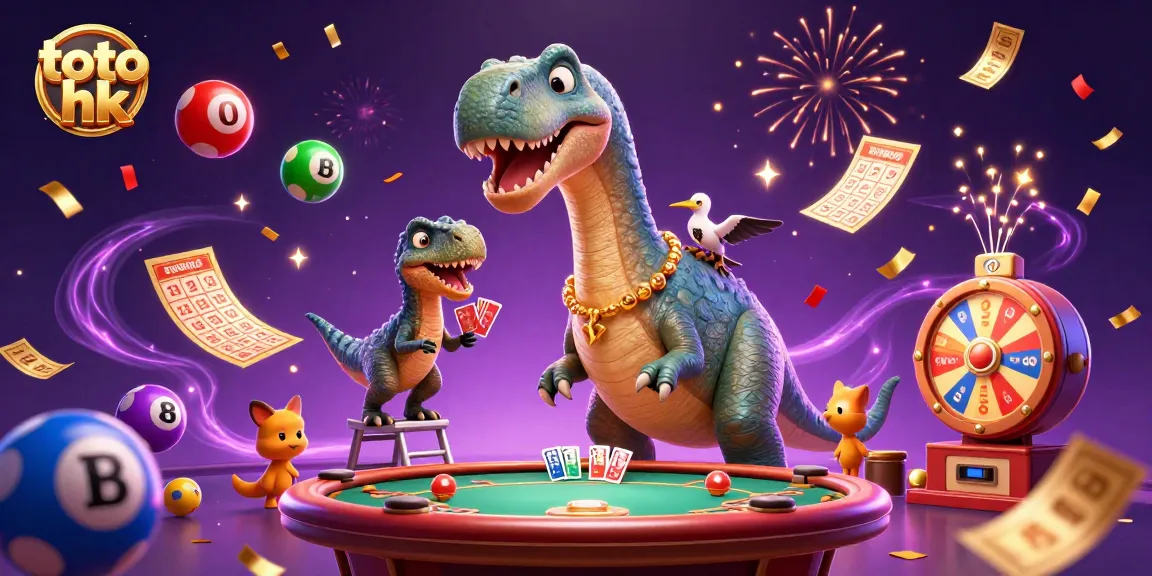 Menang total di toto hk dengan brontosaurus dan raptor dalam meriah permainan lotere.