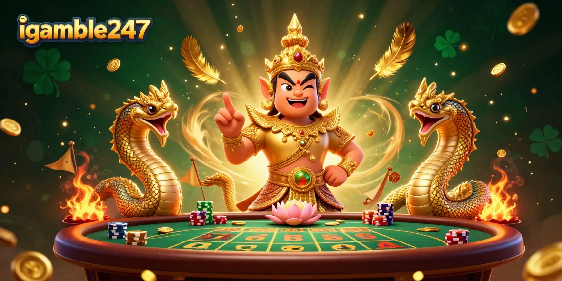 Uji akses cepat igamble247 dengan penjaga kuil dan naga di kasino digital.