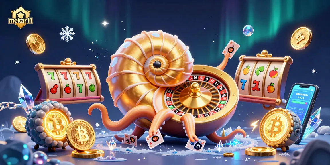 Experience thrilling jackpots at mekar11 with a vibrant 3D illustration featuring diverse slot elements.