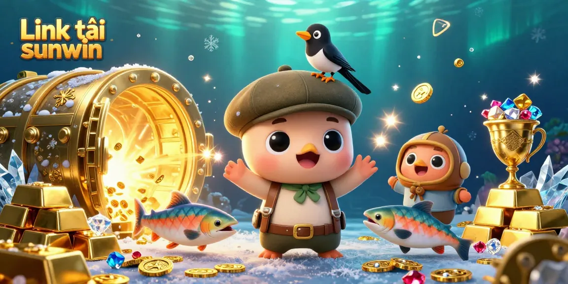 Engage in thrilling gaming action with the Link tải sunwin app's vibrant, treasure-filled scene.
