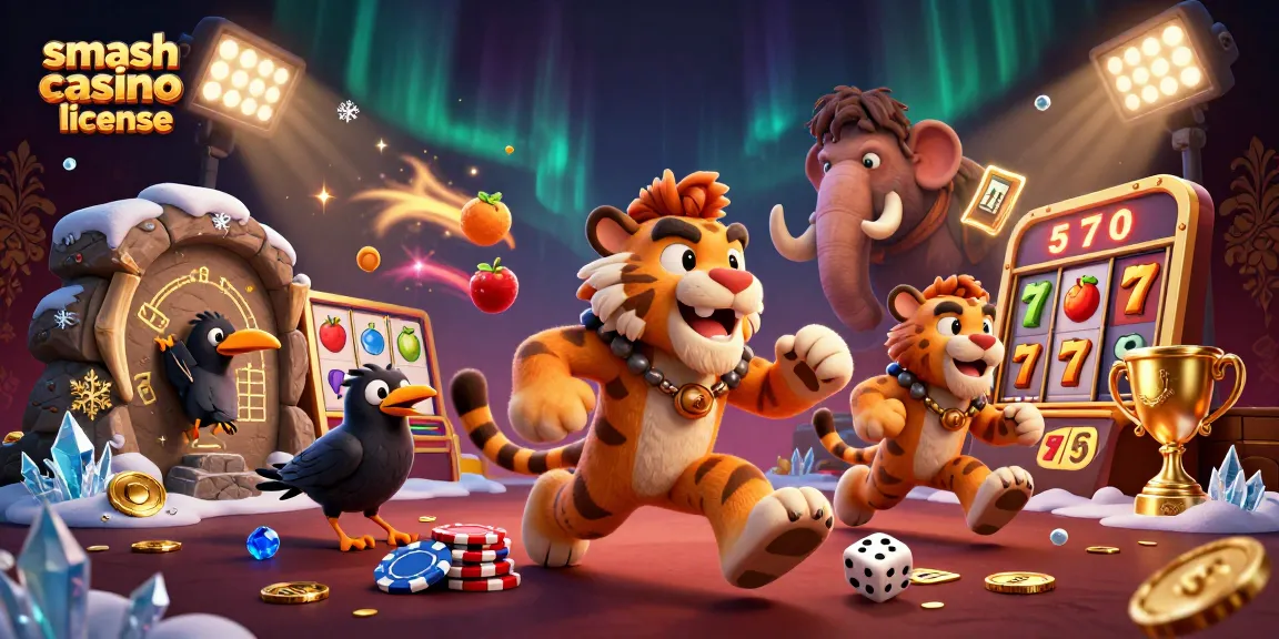 Jouez à smash casino licence avec des éléments de casino en 3D colorés et dynamiques.