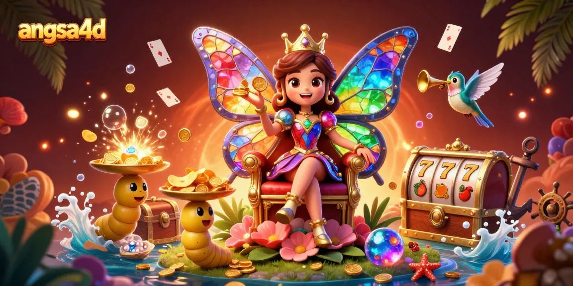 Spin to win with angsa4d's butterfly queen and golden chips illustration.