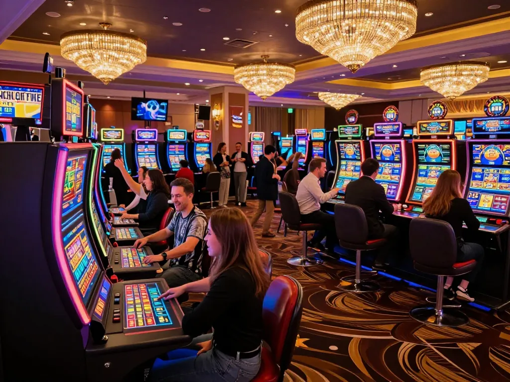 Players enjoying strategic betting at a lively Fabet casino, capturing excitement and engagement.