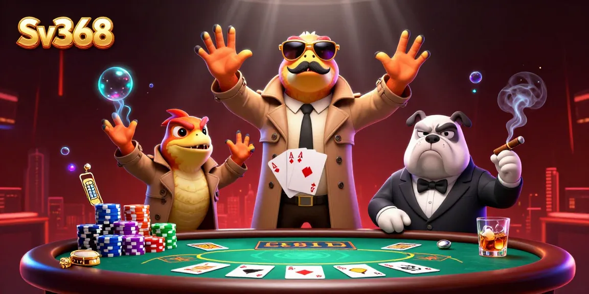 Sv368 raptors in disguise attempting to enter a VIP lounge amid poker chips and a tense bouncer