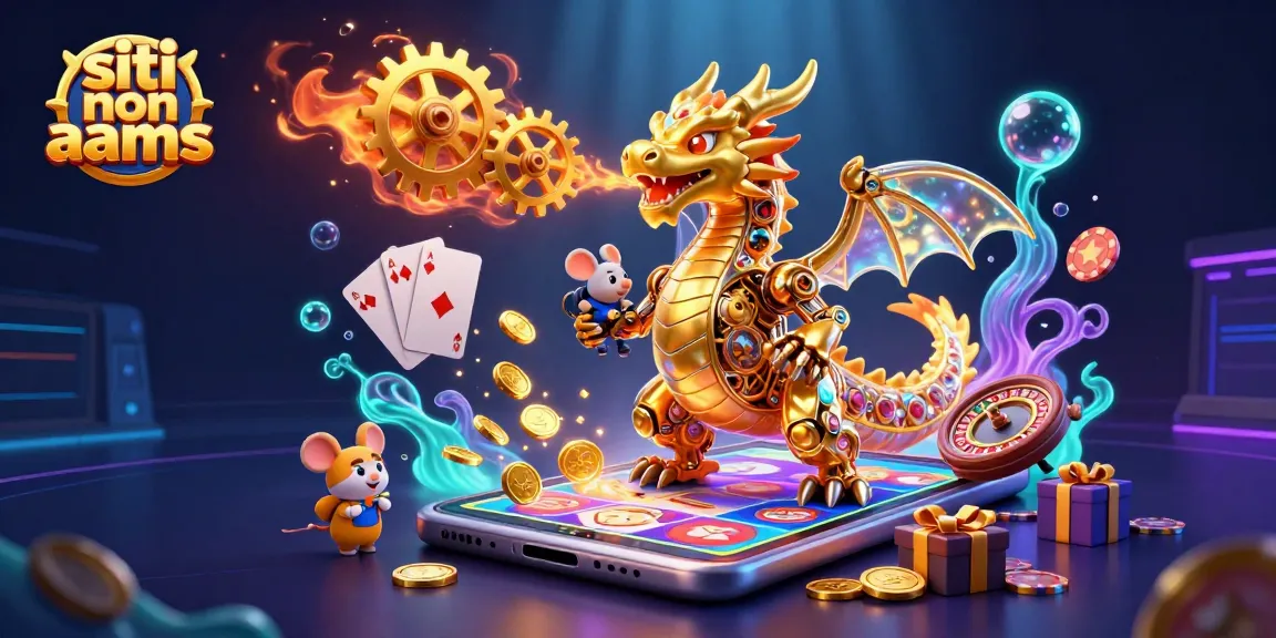 Giocando sui siti non AAMS per vincere, con il drago dorato e elementi di gioco circostanti.