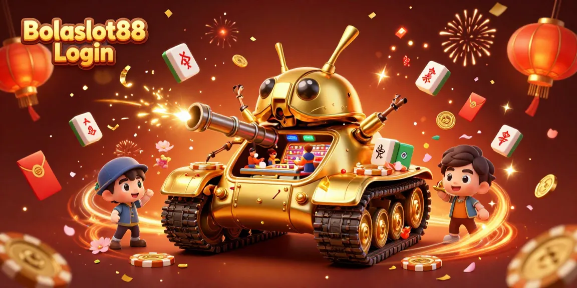 Bolaslot88 Login showcases dynamic gameplay with a golden beetle tank revealing a miniature casino.
