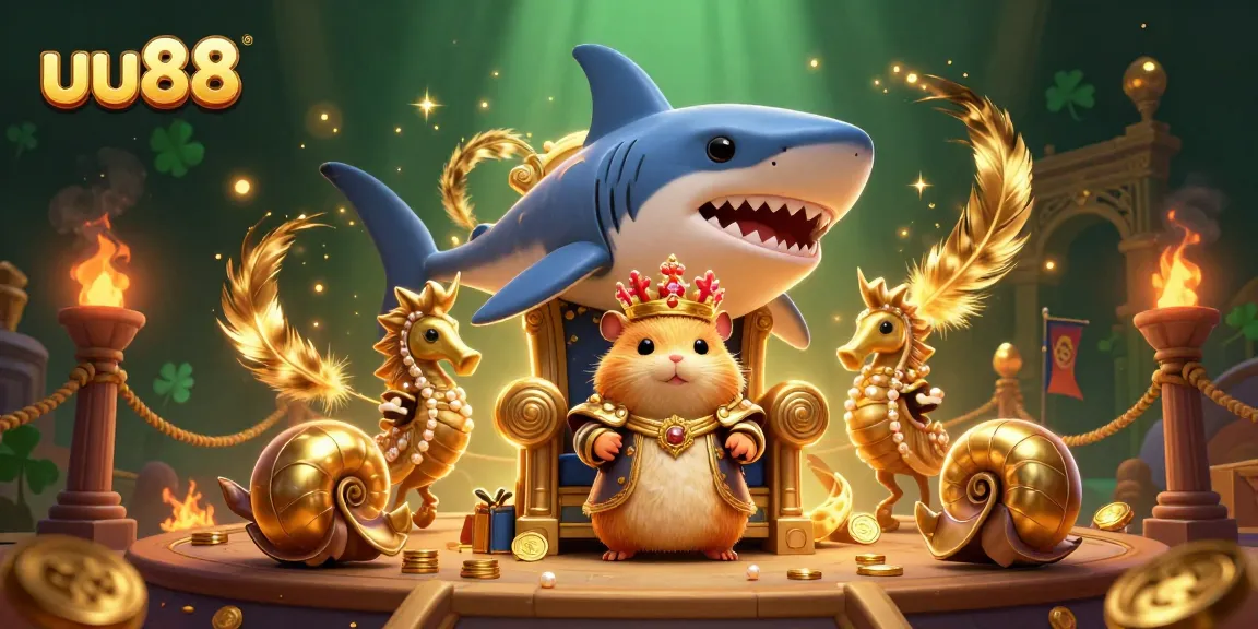 Experience thrilling gameplay at uu88 with captivating 3D cartoon illustrations of a unique casino scene.