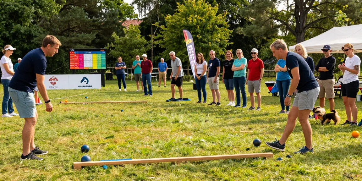 Aktivitas bermain petanque di fopikotapalu.org dengan pemain beragam usia.
