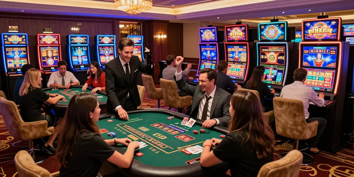 Exciting 鉅城娛樂城 online casino scene with diverse players enjoying live games and celebrating wins.