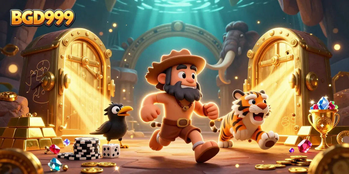 Experience exciting gameplay at BGD999 with our prehistoric cartoon casino scene